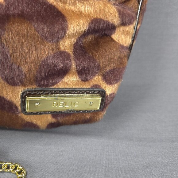 Relic Faux Leopard Print Purse Handbag Shoulder Bag Y2K Animal Print Style - Picture 2 of 14